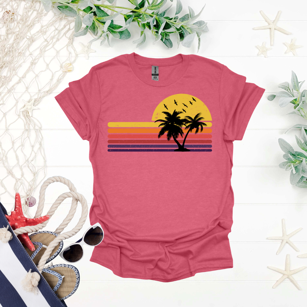 Sunset Palm Trees Tee