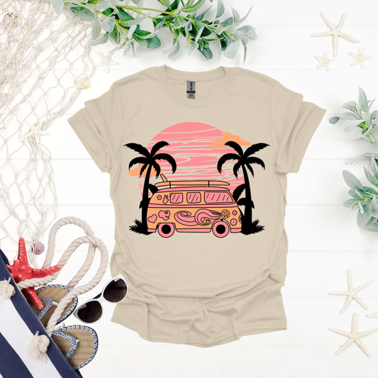 Sunset Surf Van Tee