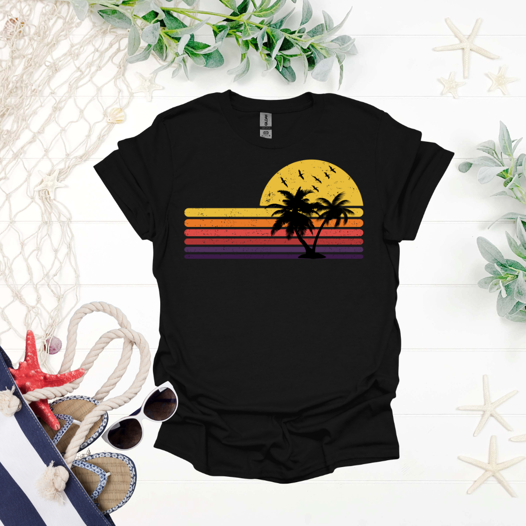 Sunset Palm Trees Tee