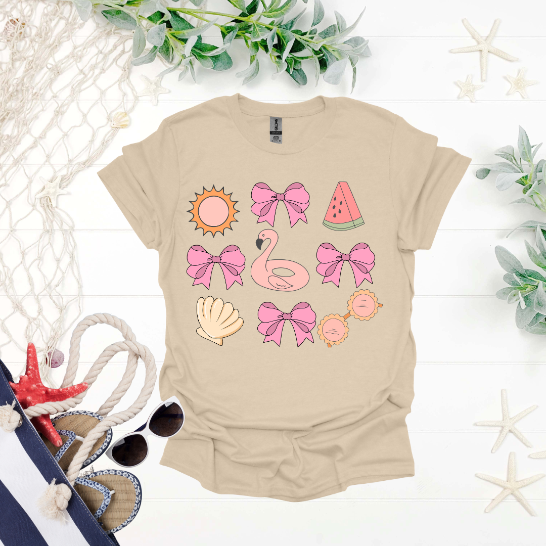 Flamingo & Bow Tee