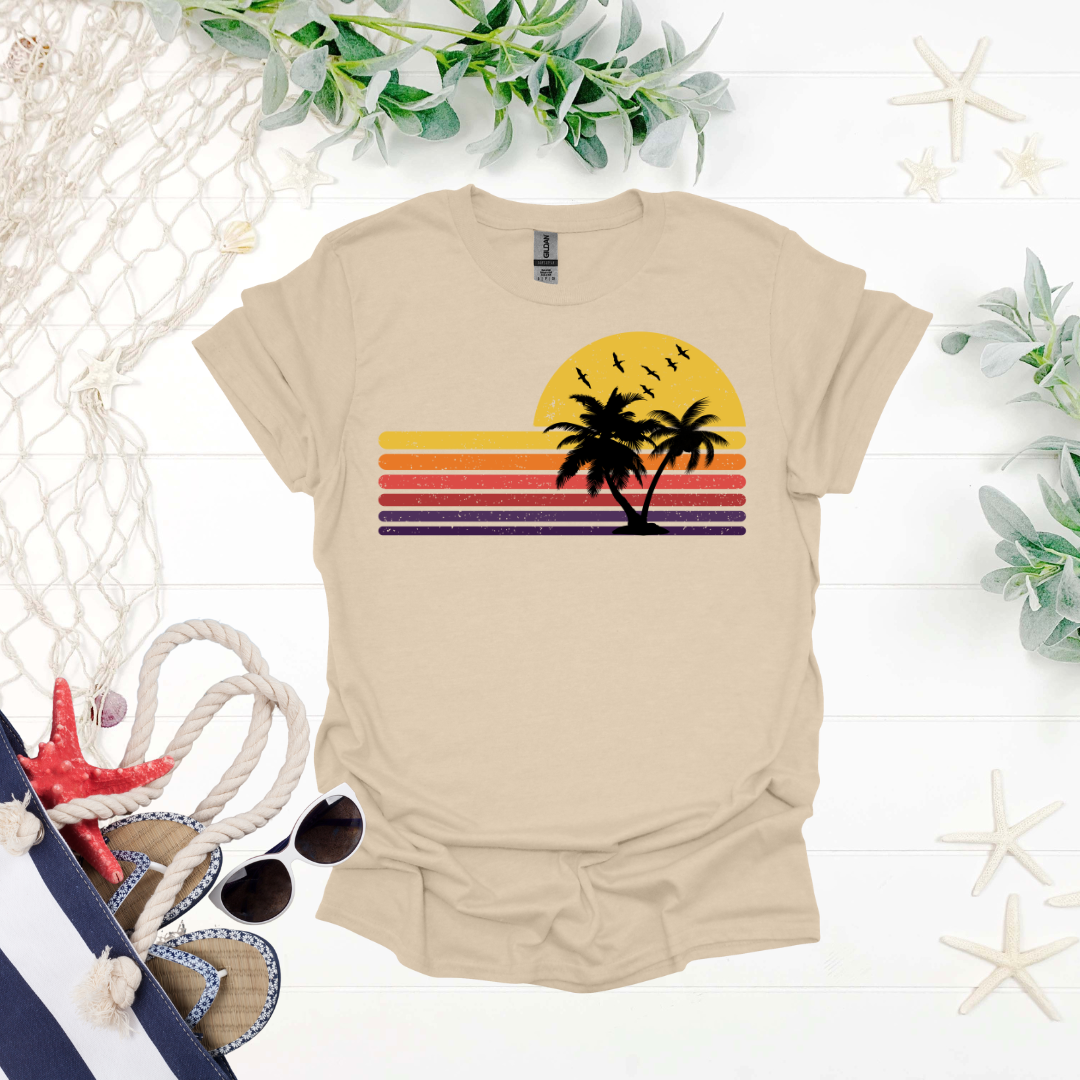 Sunset Palm Trees Tee