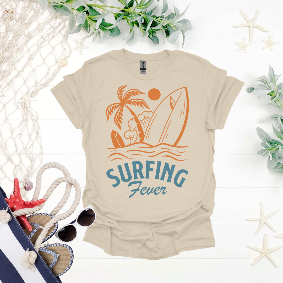 Surfing Fever Retro Beach Tee