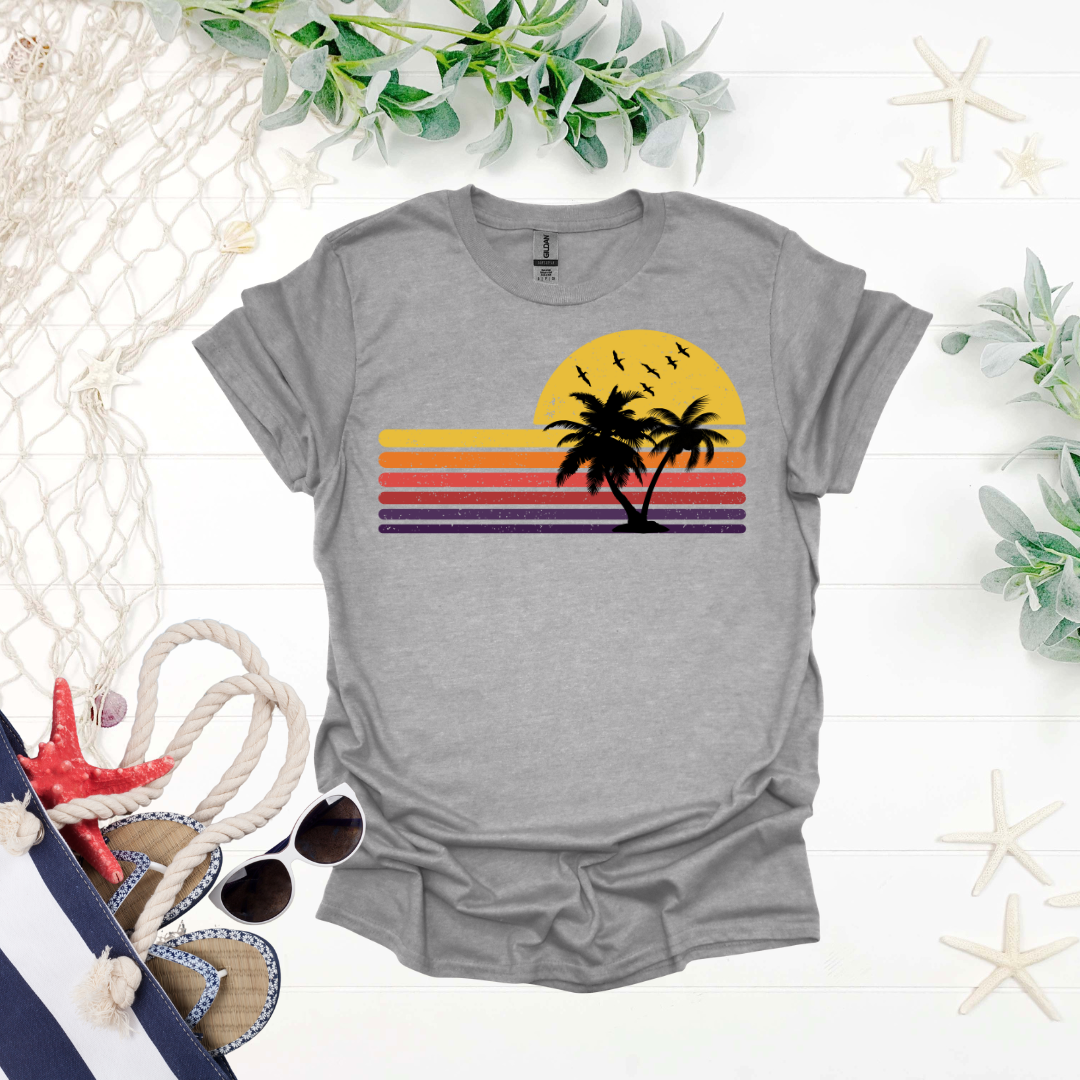 Sunset Palm Trees Tee