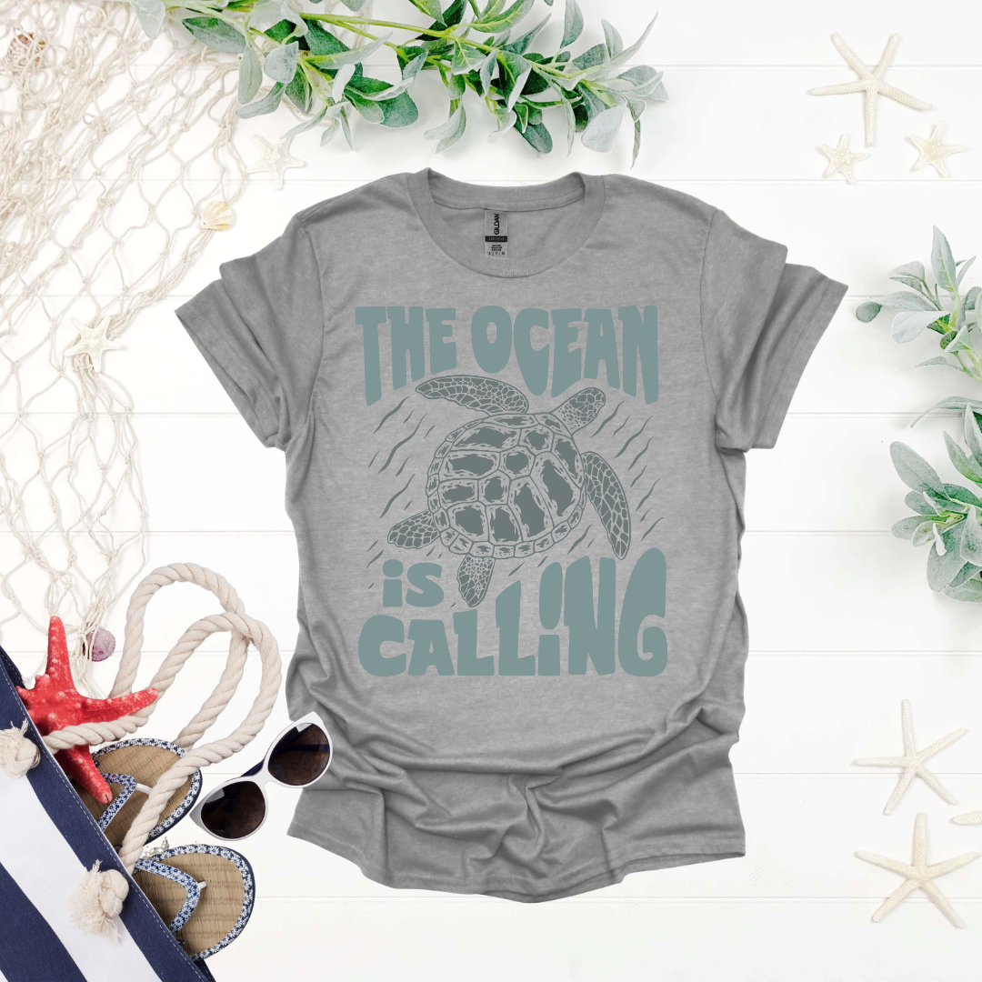 The Ocean is Calling Turtle Tee