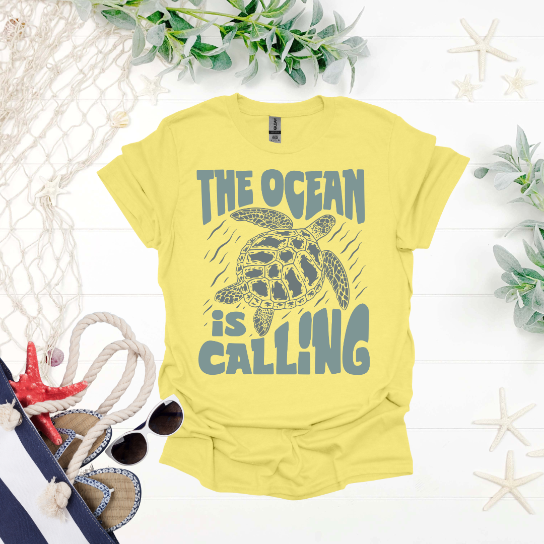 The Ocean is Calling Turtle Tee