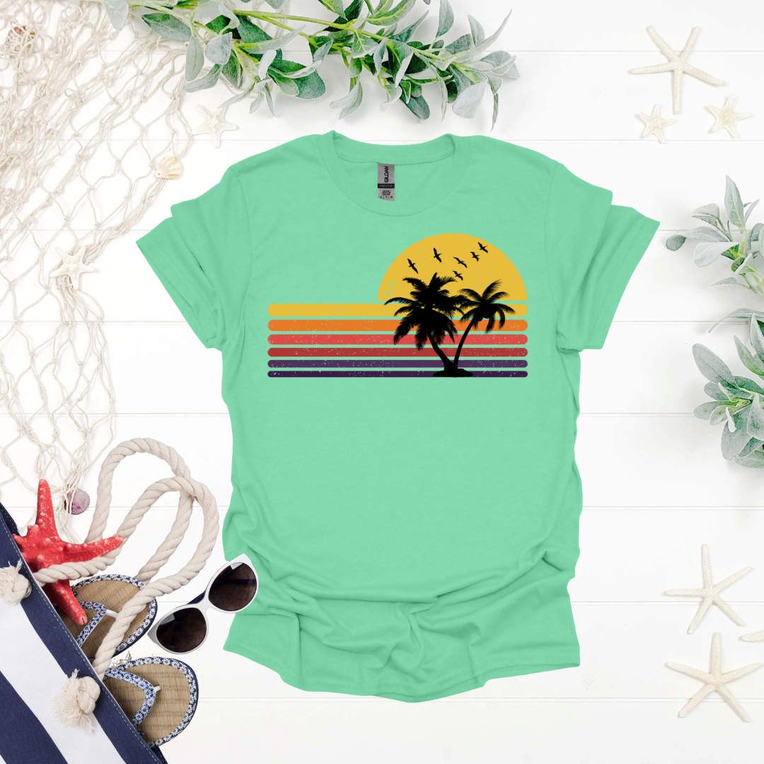 Sunset Palm Trees Tee