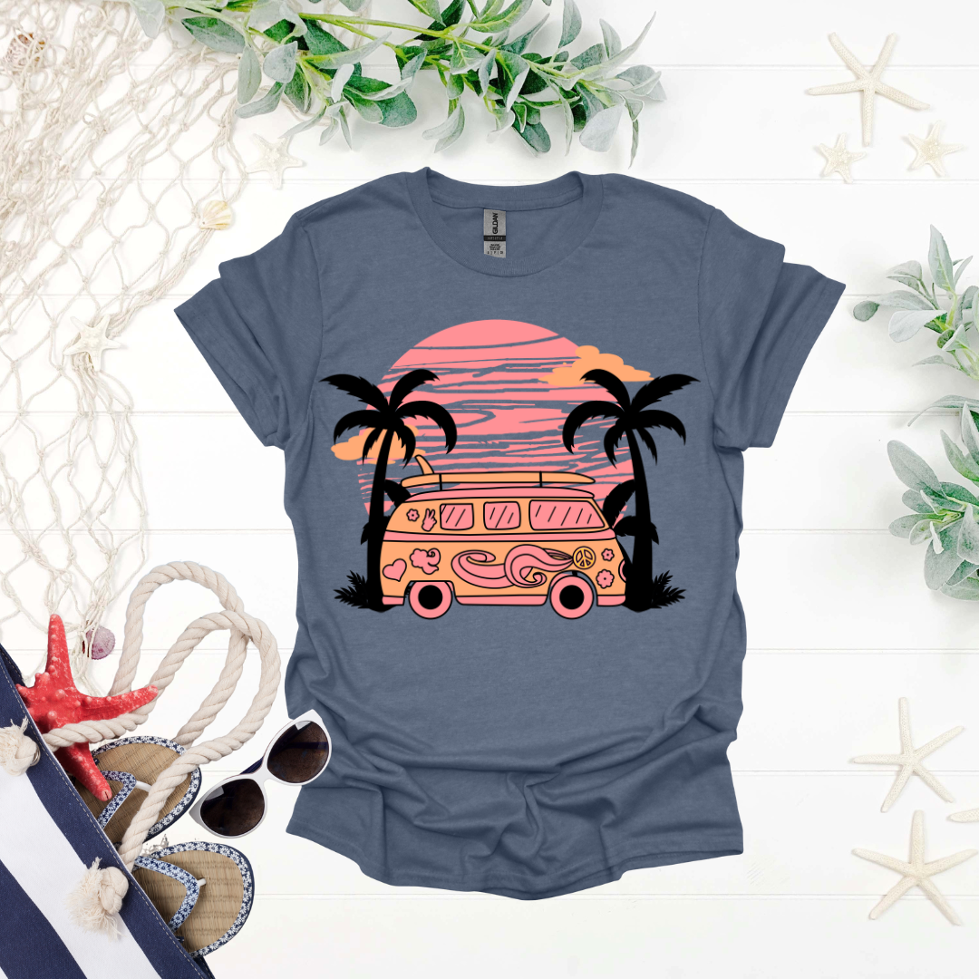 Sunset Surf Van Tee