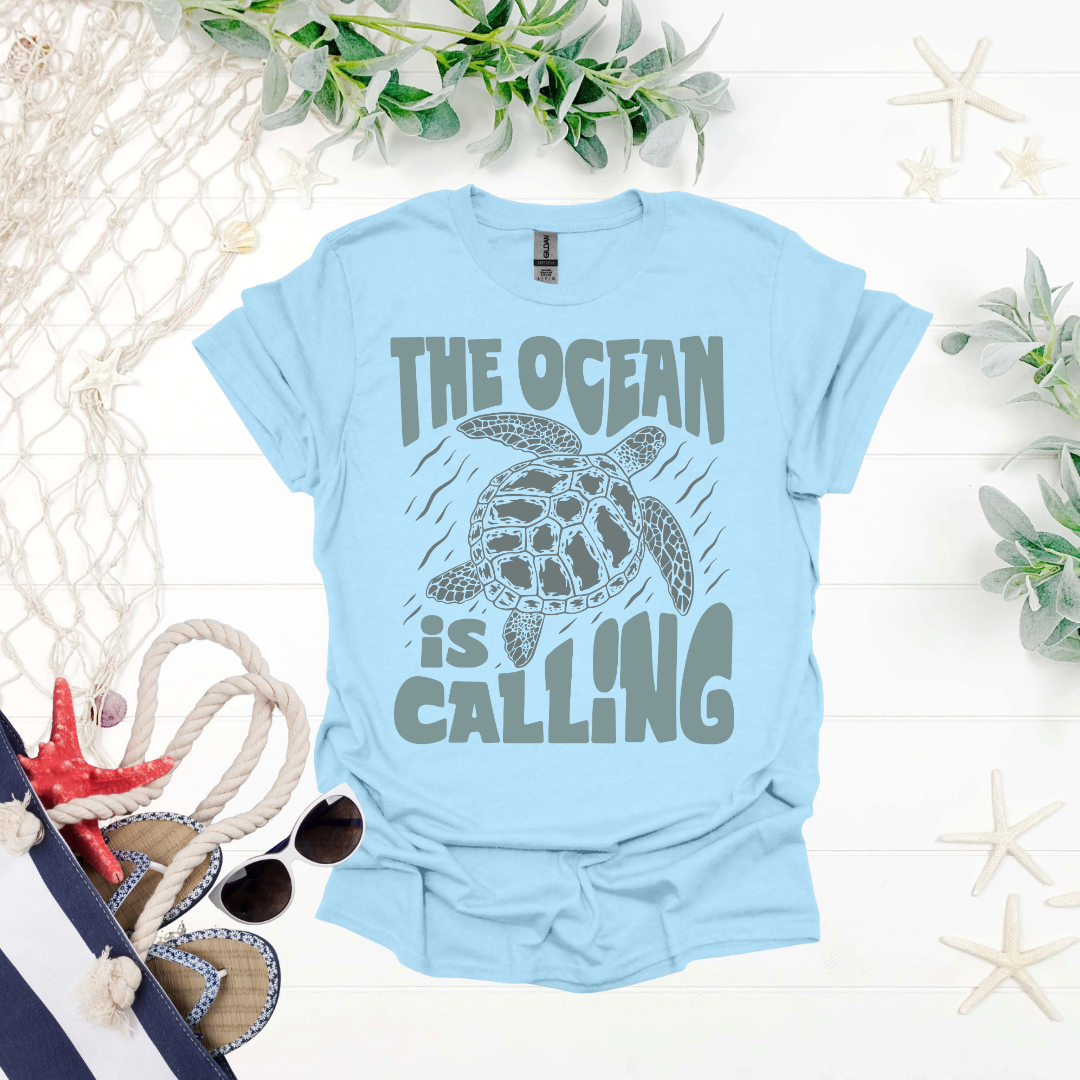 The Ocean is Calling Turtle Tee