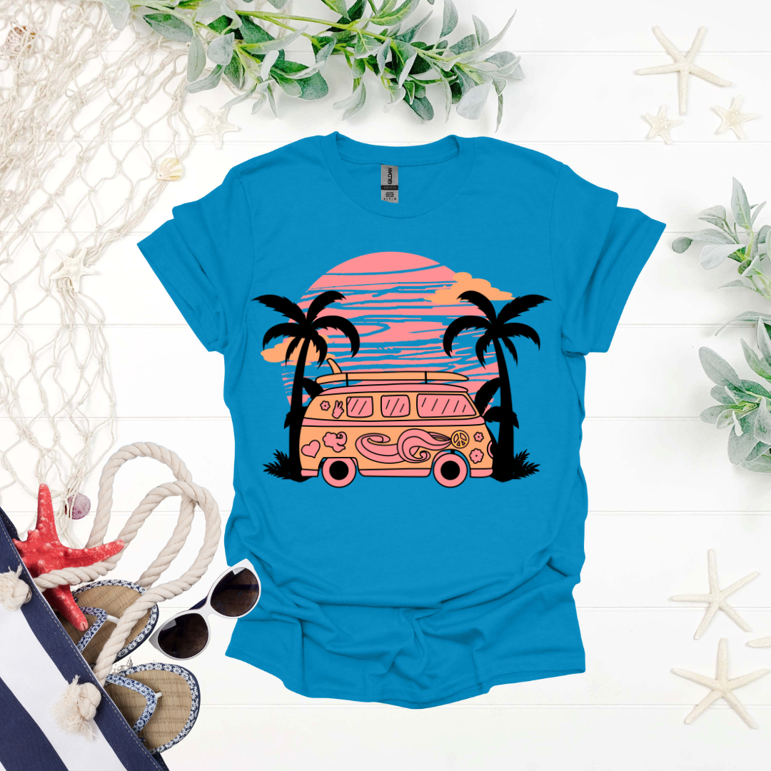 Sunset Surf Van Tee