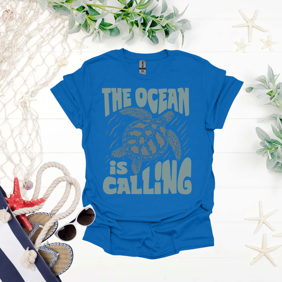 The Ocean is Calling Turtle Tee